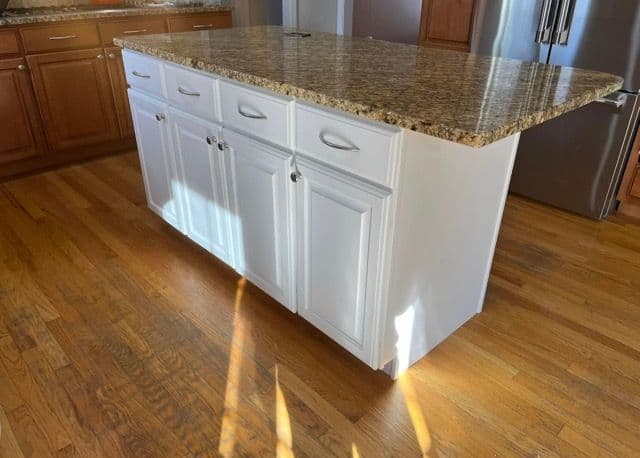 Cabinet Island Refinishing